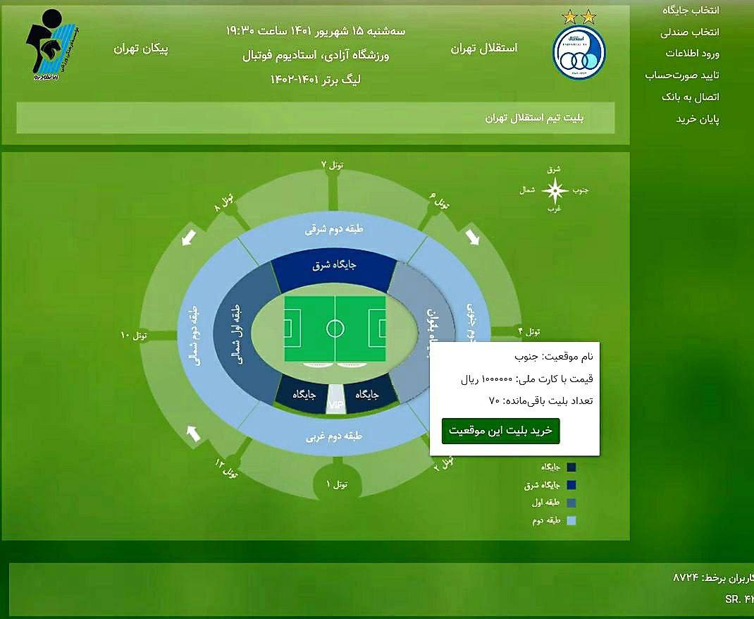 افزایش دو برابری قیمت بلیت بازی استقلال برای زنان/عکس