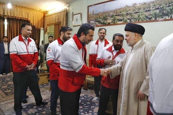 نماینده آیتالله سیستانی «عضوافتخاری» هلال احمر ایران شد / «خدمت به مردم» لطف خدا به هلال احمر است + عکسها
