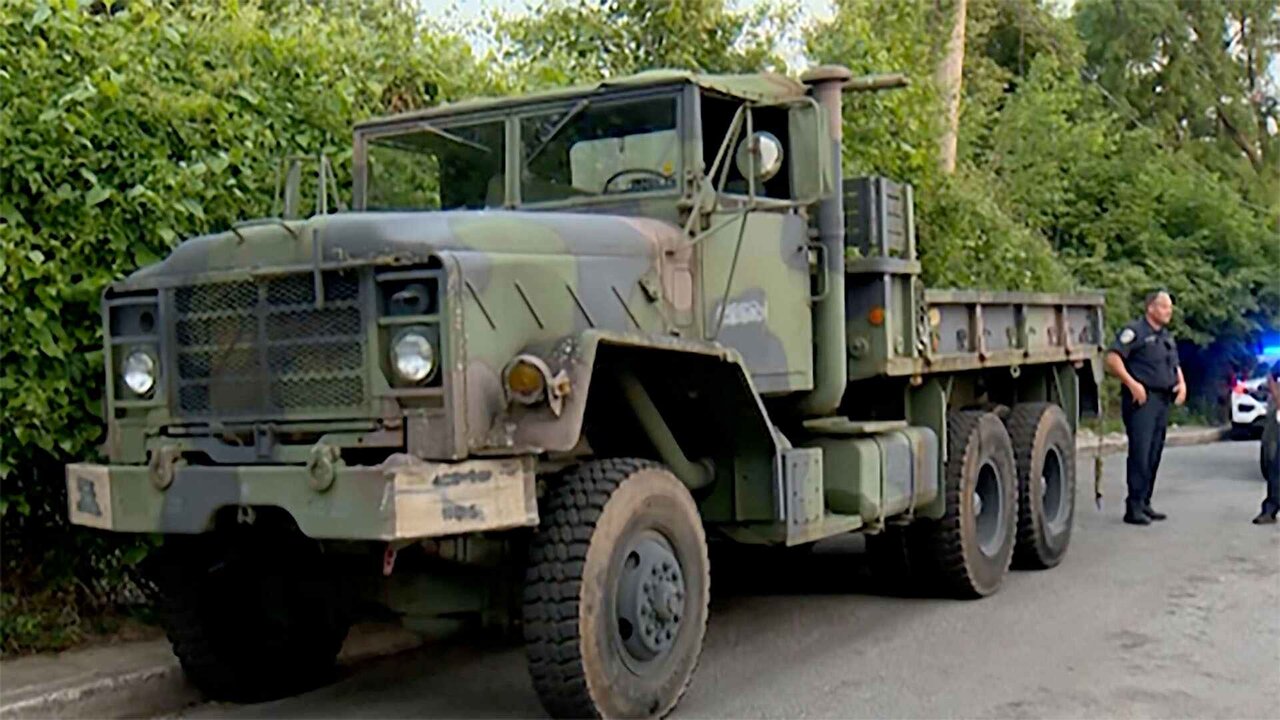 سارق خودروی نظامی ۵ تنی دستگیر شد/ عکس