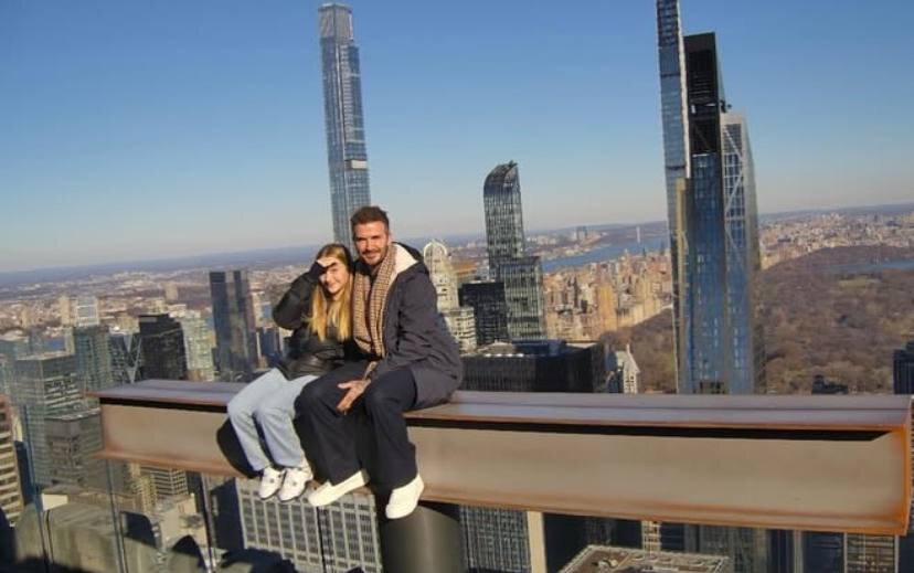 عکس| تفریح بکام و دخترش در نیویورک؛ شباهت باورنکردنی هارپر به پدرش!