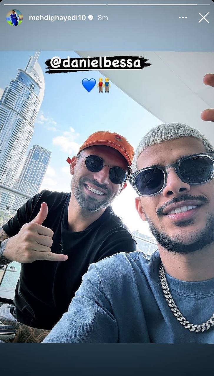 عکس| سلفی قایدی و ستاره محبوب مجیدی با برج خلیفه دبی