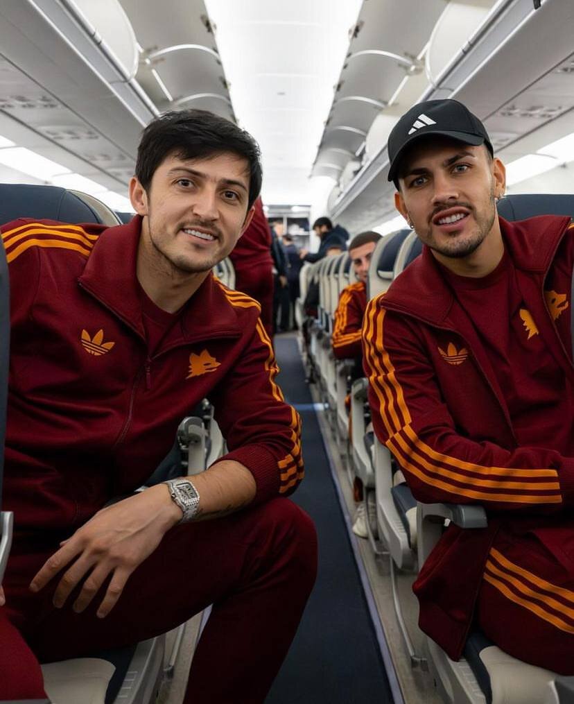 عکس| سردار آزمون با ساعت گرانقیمت در هواپیمای رم