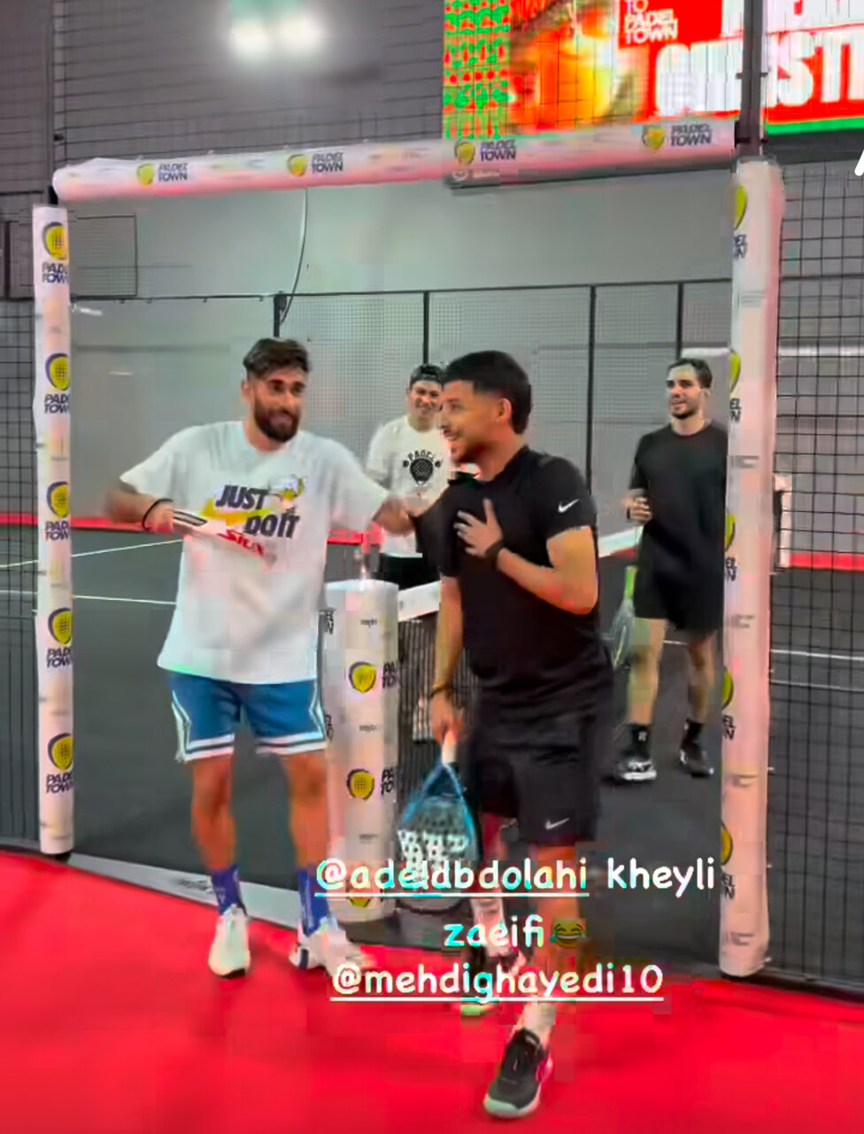 عکس | چالش پدل مهدی قایدی با لژیونر محبوب پرسپولیسیها در دبی