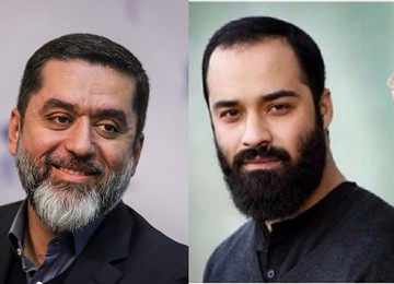 محمود رضوی و مداح سرشناس در پیاده‌روی اربعین