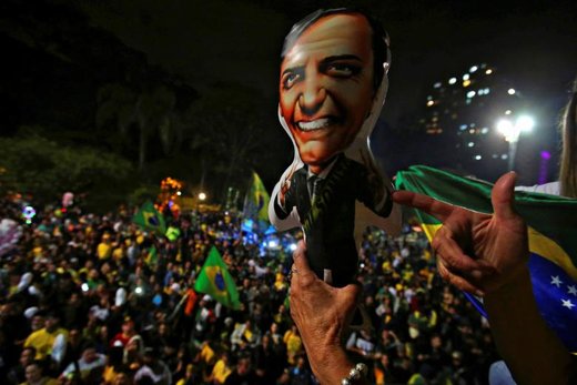 حامیان ژائیر بولسونارو رئیس جمهور منتخب برزیل  پس از برگزاری انتخابات در سائوپائولو