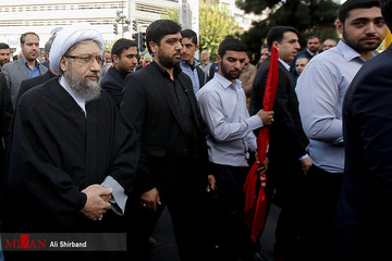 عکس | رئیس قوه قضاییه در راهپیمایی ۱۳ آبان 