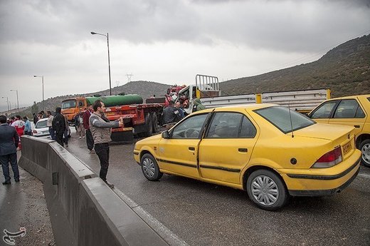 تصادف زنجیره ای در جاده کرمانشاه به اسلام آباد