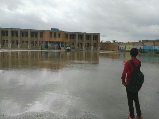 اهواز، مدرسه قائم پس از بارندگی