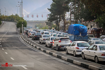 ترافیک سنگین در جاده چالوس