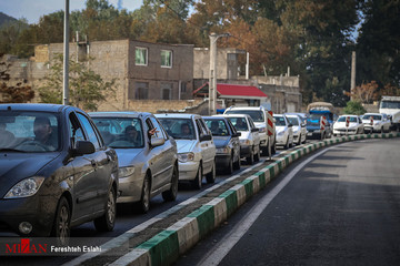 ترافیک سنگین در جاده چالوس