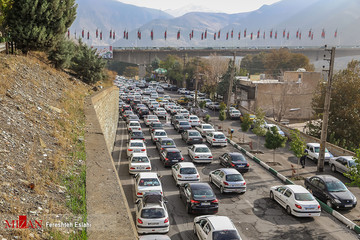 ترافیک سنگین در جاده چالوس