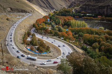 ترافیک سنگین در جاده چالوس