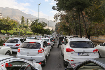 ترافیک سنگین در جاده چالوس