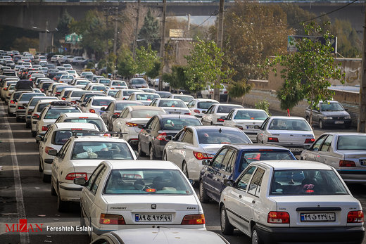 ترافیک سنگین در جاده چالوس