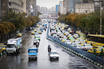 بارش باران پاییزی در تهران