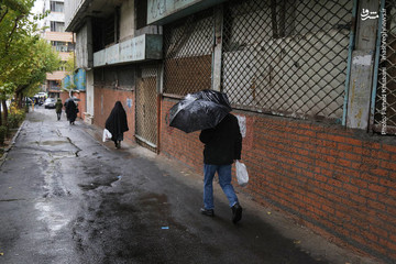 بارش باران پاییزی در تهران