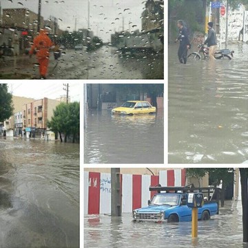 آبگرفتگی خیابان‌های بوشهر