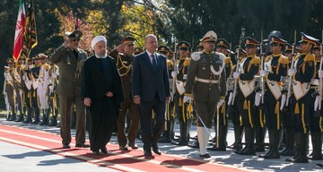 استقبال رسمی حسن روحانی از رئیس جمهور عراق + تصویر