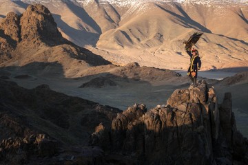 شکار با عقاب در مغولستان