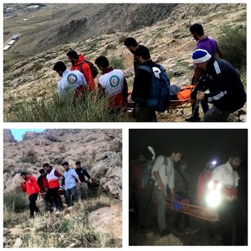 نجات زن سرگردان در ارتفاعات «طاق‌ بستان»
