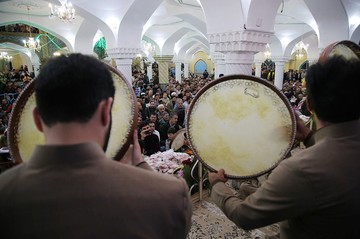 مراسم مولودی خوانی در مسجد جامع سنندج