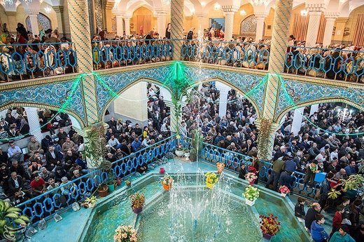 مراسم مولودی خوانی در مسجد جامع سنندج