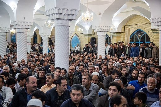 مراسم مولودی خوانی در مسجد جامع سنندج