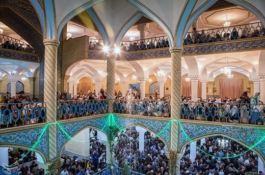 مراسم مولودی خوانی در مسجد جامع سنندج