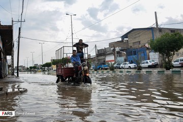 بارش باران و آبگرفتگی معابر اهواز