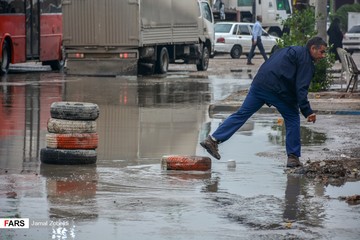 بارش باران و آبگرفتگی معابر اهواز