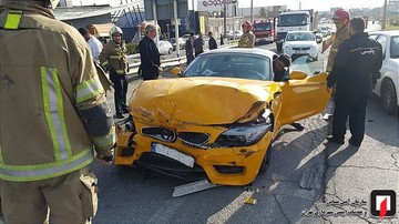 تصادف پژو پارس با ب.ام.و در بلوار کوهک
