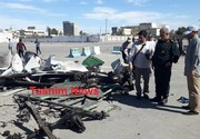 عکس | لاشه خودروی عامل انتحاری حمله تروریستی چابهار