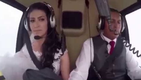 فیلم | سقوط مرگبار هلیکوپتری که عروس را به مراسم می‌برد