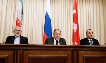  تاكید وزراء خارجیة ایران وروسیا وتركیا علي استقلال وسلامة الاراضی السوریة