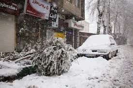 بارش برف سنگین در همدان
