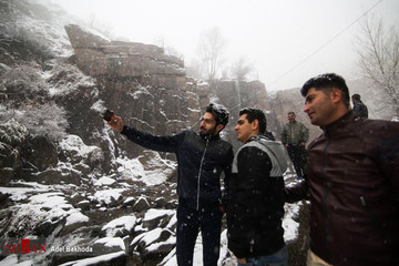 بارش برف در همدان