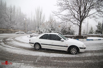 بارش برف در همدان