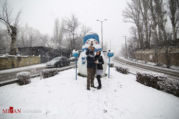 بارش برف در همدان
