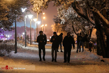 بارش برف در همدان