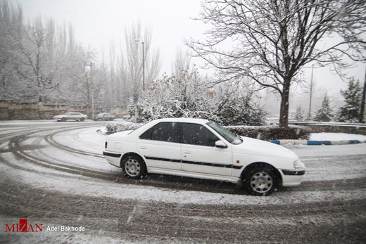 بارش برف در همدان