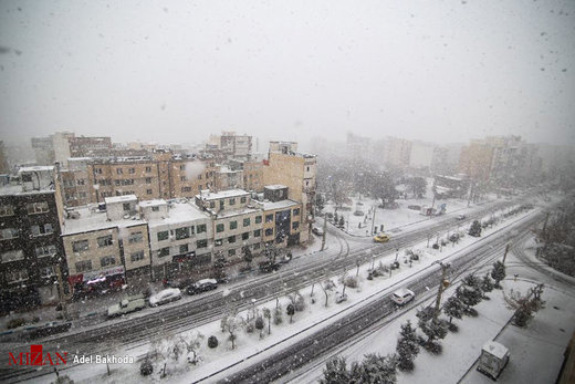 بارش برف در همدان