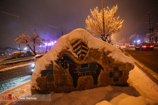 بارش برف در همدان