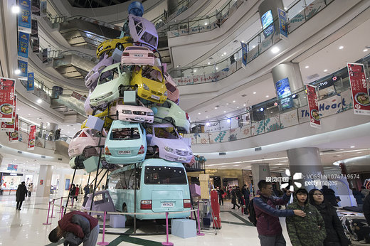 درخت کریسمس در شهر هاربین چین
