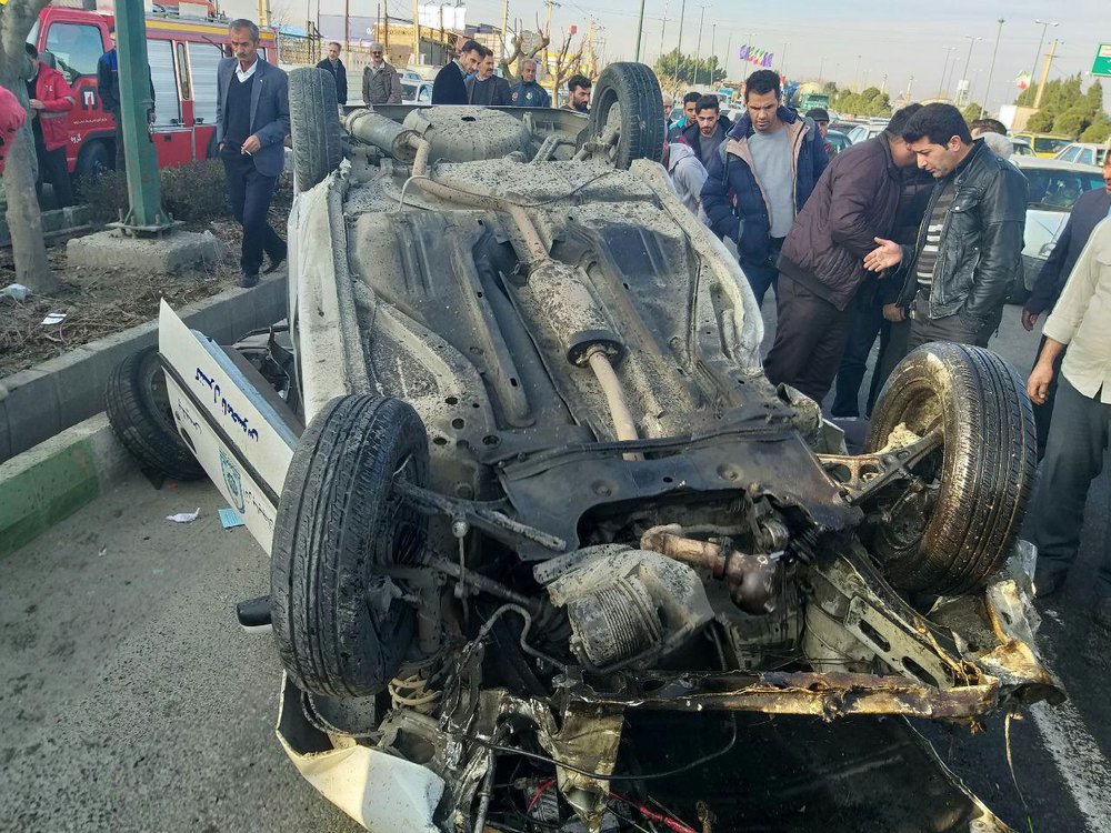  واژگونی خودروی پلیس راهور در کمربندی ارومیه