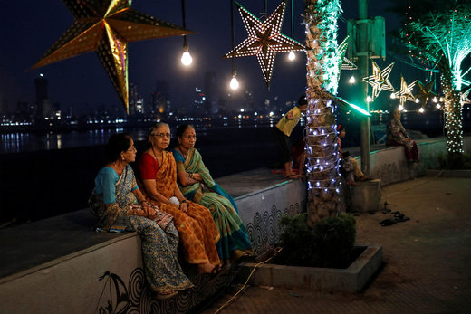 حال و هوای کریسمس در شهر بمبئی هند
