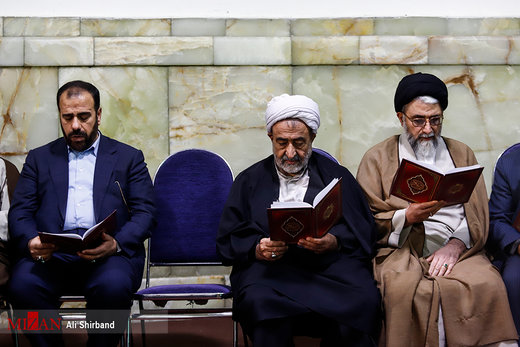 مراسم ترحیم آیت الله هاشمی شاهرودی در مسجد ارک تهران