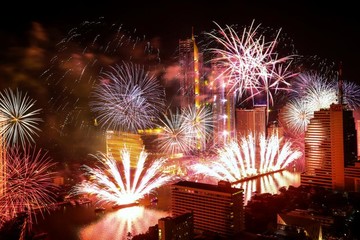 جشن آغاز سال 2019 در شهر بانکوک تایلند