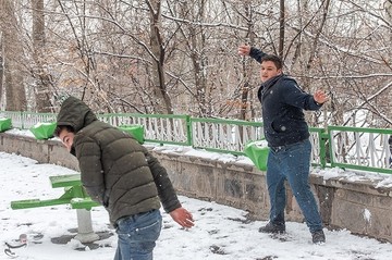 بارش برف در تبریز