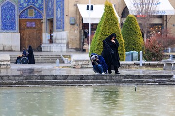 حال وهوای باران زمستانی اصفهان