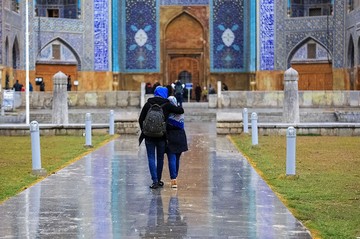 حال وهوای باران زمستانی اصفهان